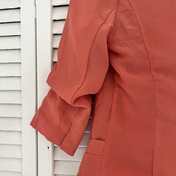 NWT Vero Moda Classic Repeat Mary Drape Open Front Blazer Burnt Orange Womens XS - Picture 8 of 11